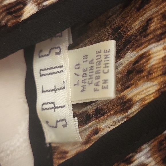 Spense Leopard Print Pleated Women's Top - Picture 3 of 4